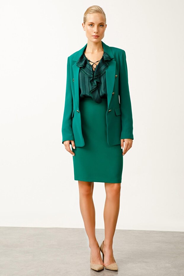 Blazer Süs Düğmeli Ceket - 3