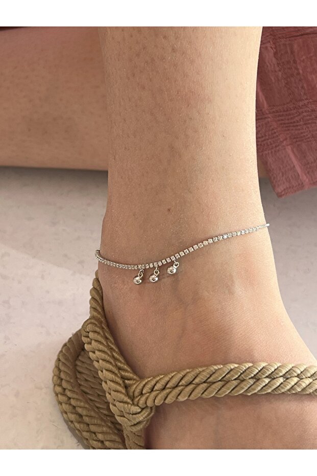 خلخال موديل أنيق - فضي - 1