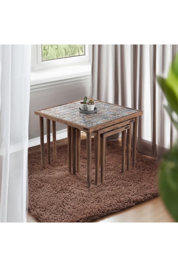 Esperanza Multi Ceviz 5li Zigon Sehpa - 2