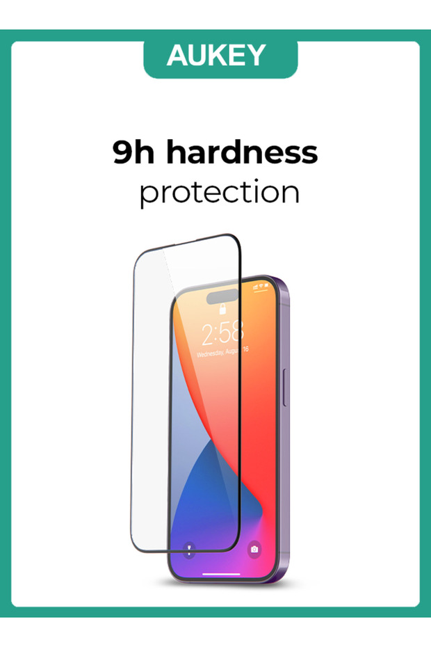 واقي شاشة زجاجي فائق الوضوح من قطعتين لهاتف iPhone 15 Pro Max شفاف SP-GT11D