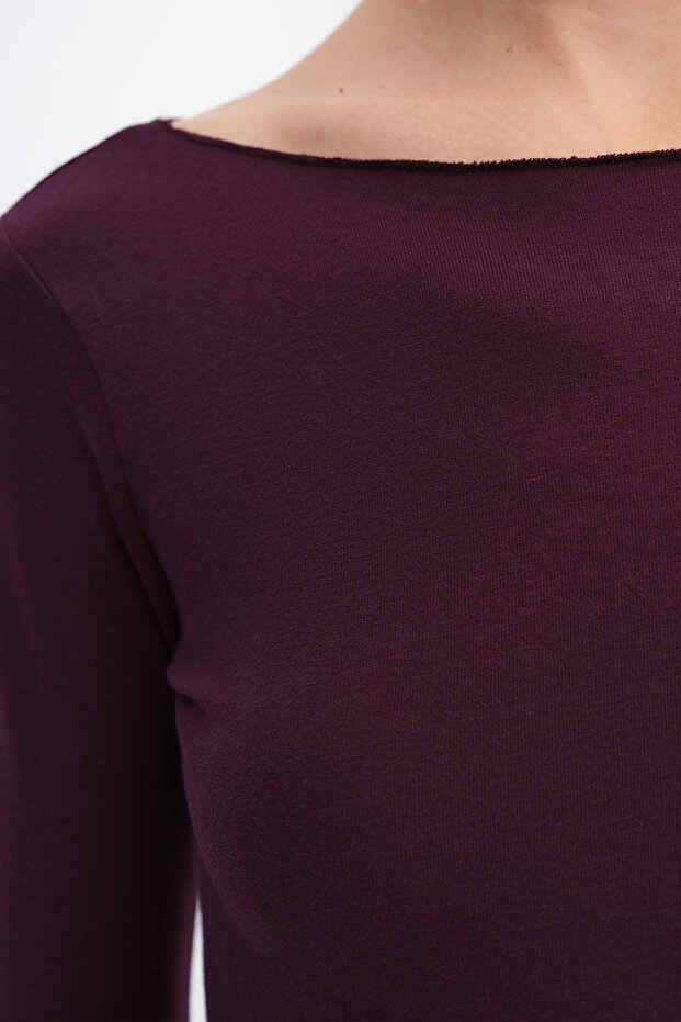 بلوزة أساسية بأكمام طويلة B1846 - 3