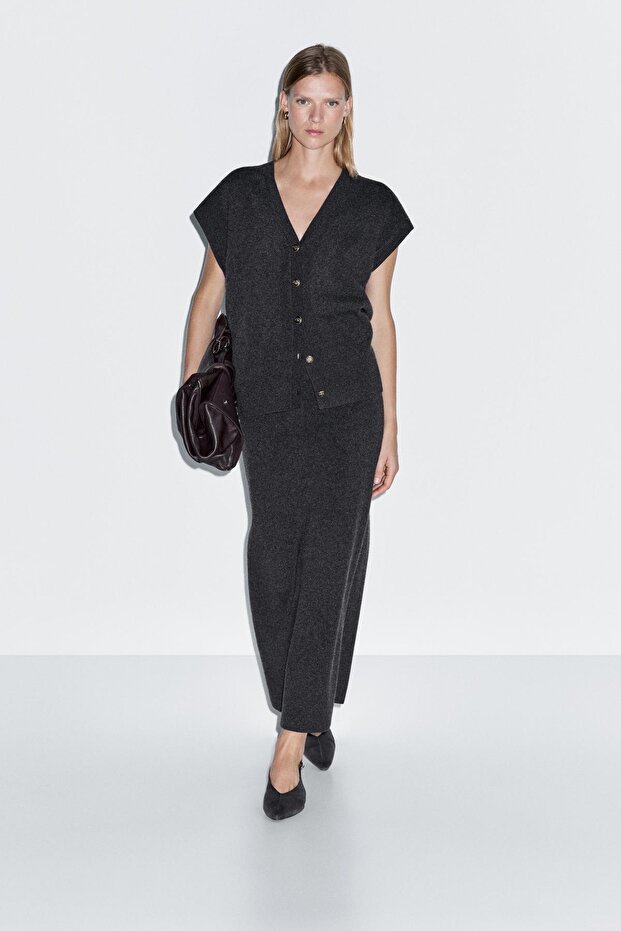 Çift taraflı midi etek - 4