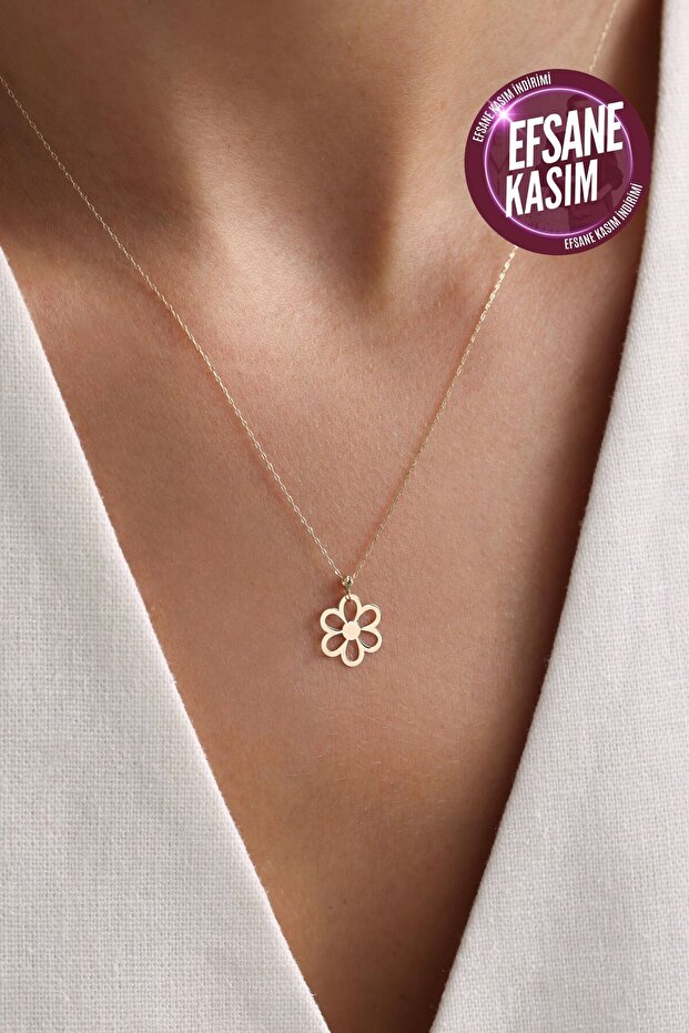 Altın Papatya Kolye - 1
