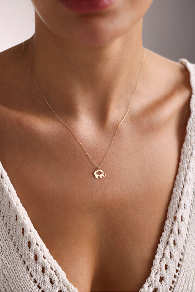 14 Ayar Altın Fil Kolye - 1