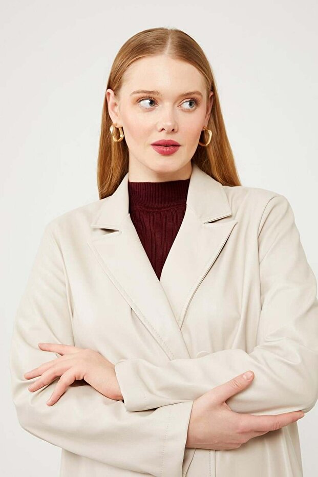 Taş Blazer Deri Ceket - 5