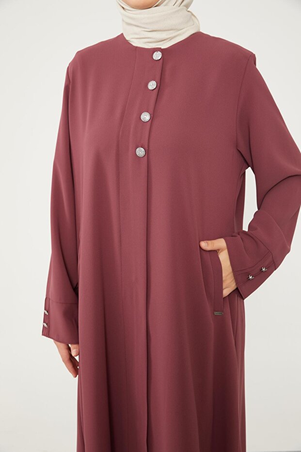 طاقم الرقبة Ferace مع أزرار الحجر الوردي - 4