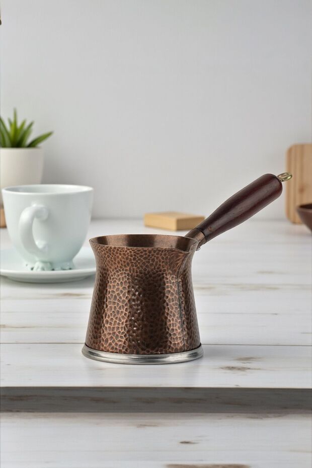 Telveli 5 No Cast Iron Coffee Pot with Wooden Handle - Compatible with Induction Cookers 300 ml