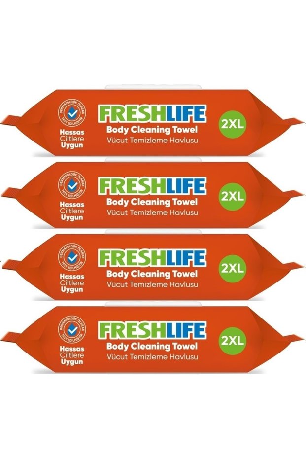 Adult Body Cleaning Wet Wipes Towel 50 Sheets XL (Set of 4)