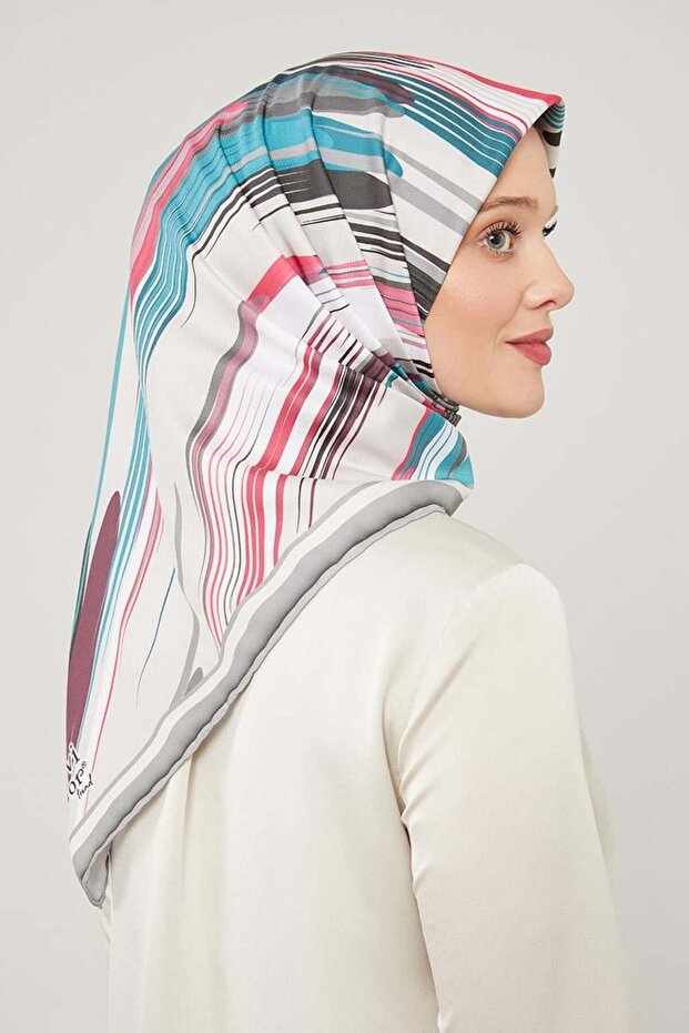 رمادي مخطط نمط الاتجاه وشاح Twill - 1