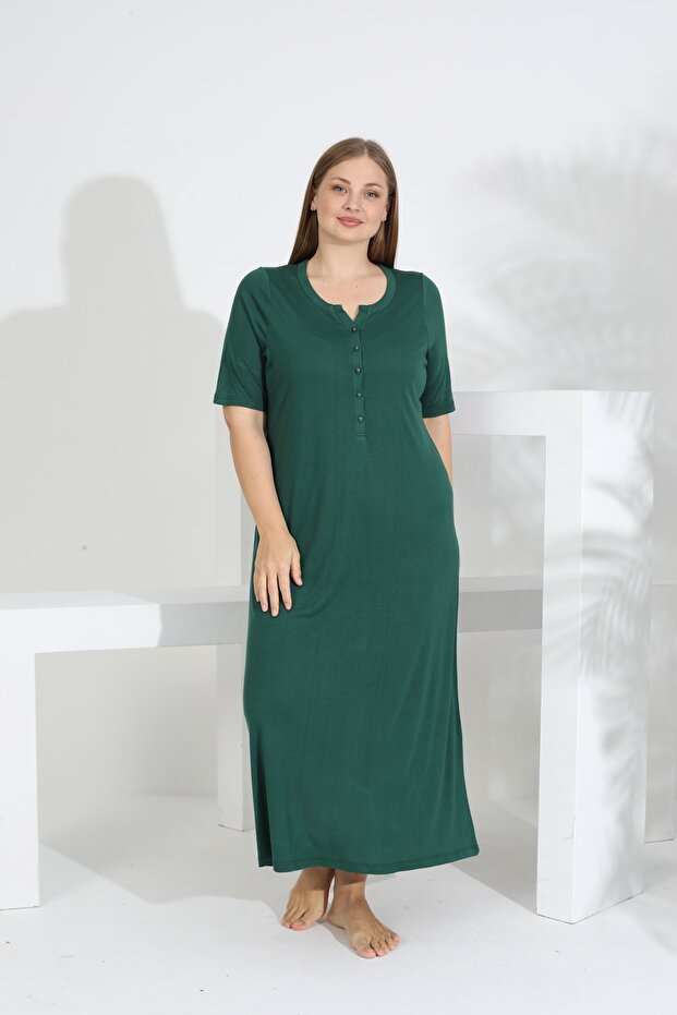 Kadın Bambu Kısa Kol Gecelik - 5