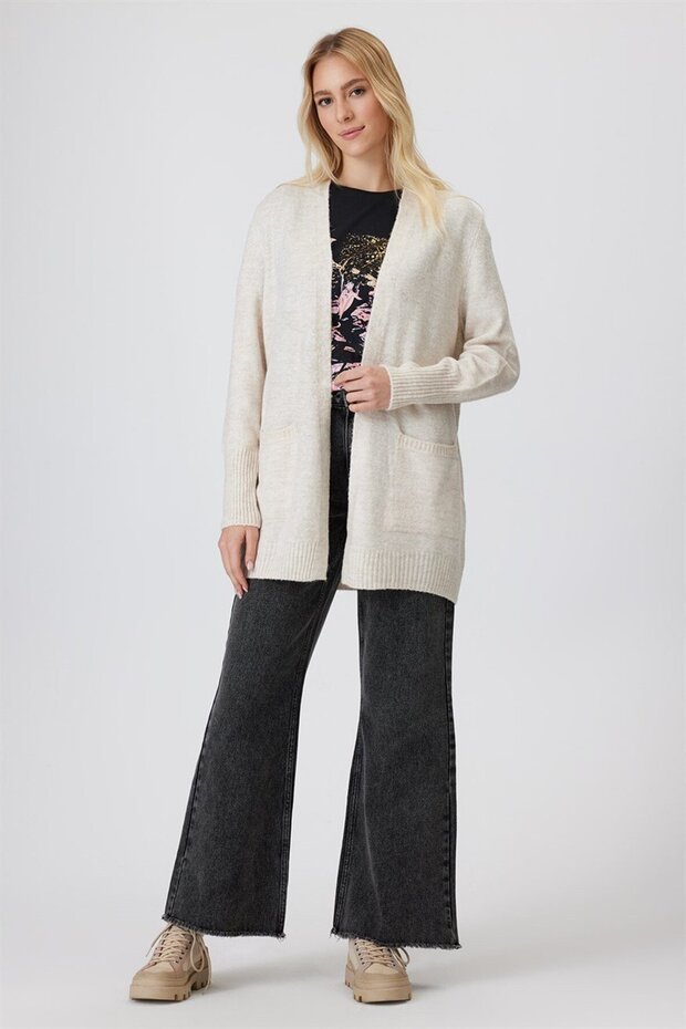 Gloria women's long sleeve cardigan ecru