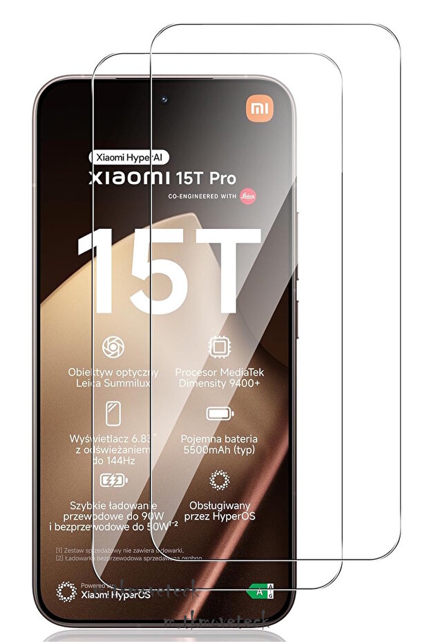 Xiaomi Mi 15t - Mi 15t Pro Compatible Screen Protector Unbreakable Glass 9H Tempered Screen Glass Transparent Pacific