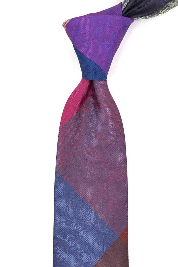 Floral Pattern Multi Color Patchwork Tie Kk13296