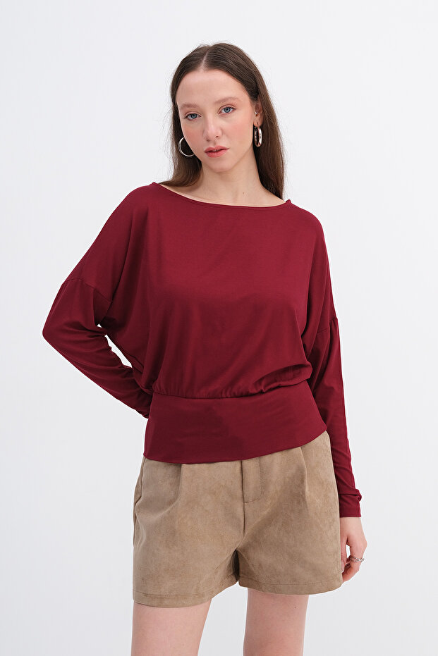 Kayık Yaka Basic Bluz B12409 - 1