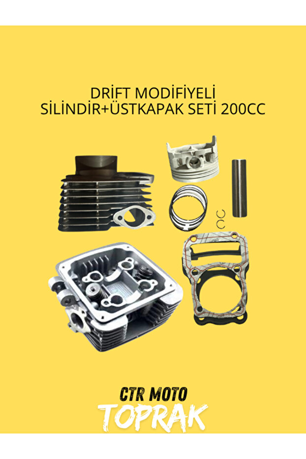 Drift 200cc Modifiyeli Silindir ve Üst Kapak Seti – Piston Segman Conta Takımı - 1