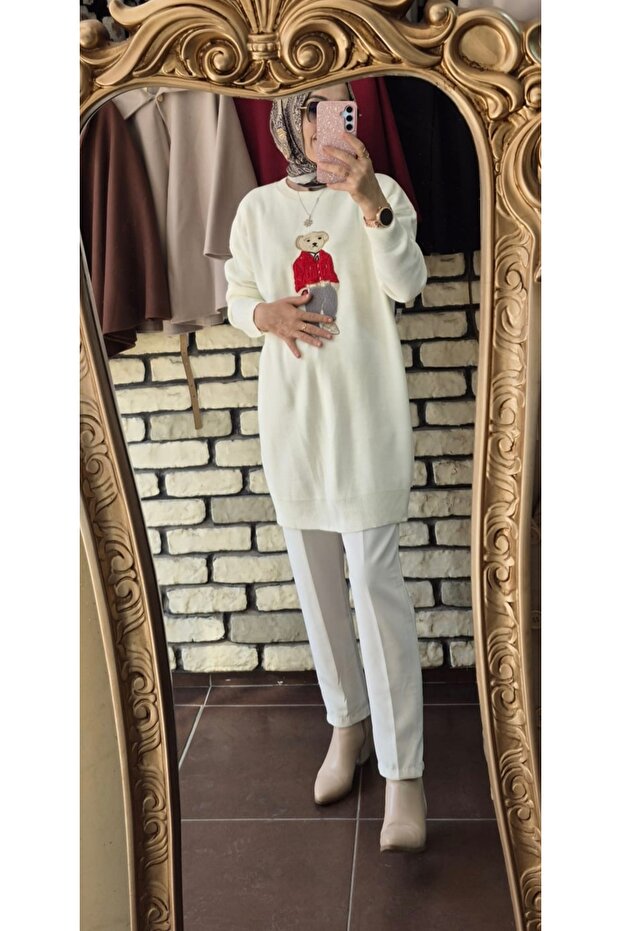 تونيك تريكو بنقشة دمية الدب - 2