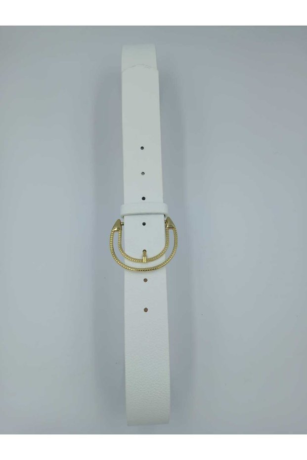 4cm Gold Women's Trouser Belt with Crescent Buckle, Dress Belt, Coat Belt,