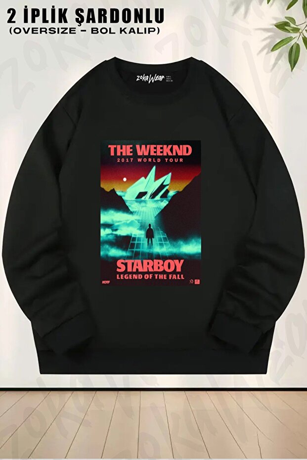 Unisex Tour Starboy the Weeknd Printed Oversized Crew Neck Sweatshirt