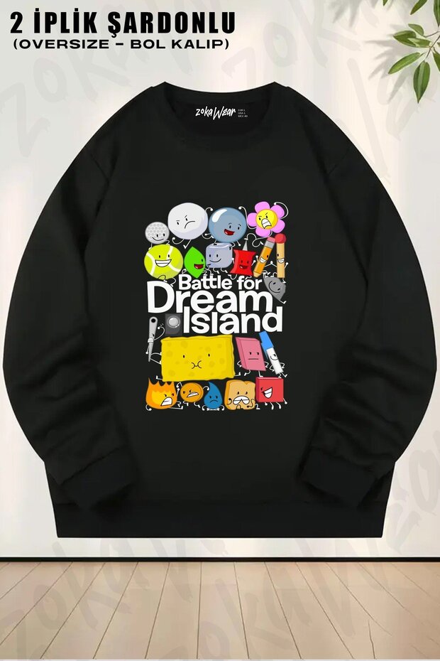 Unisex Loose Fit Bfdi Poster Printed Design Oversized Crew Neck Sweatshirt