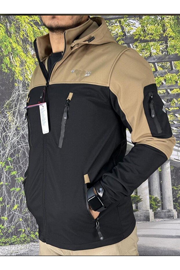 Tactical Tactical Softshell Infill Polar Liquid and Windproof Outdoor Winter Coat with Hood and Zipper