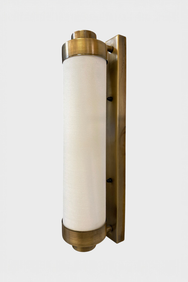 Modern Antique Body White Ab Lace-Like Knit Cylinder Wall Sconce