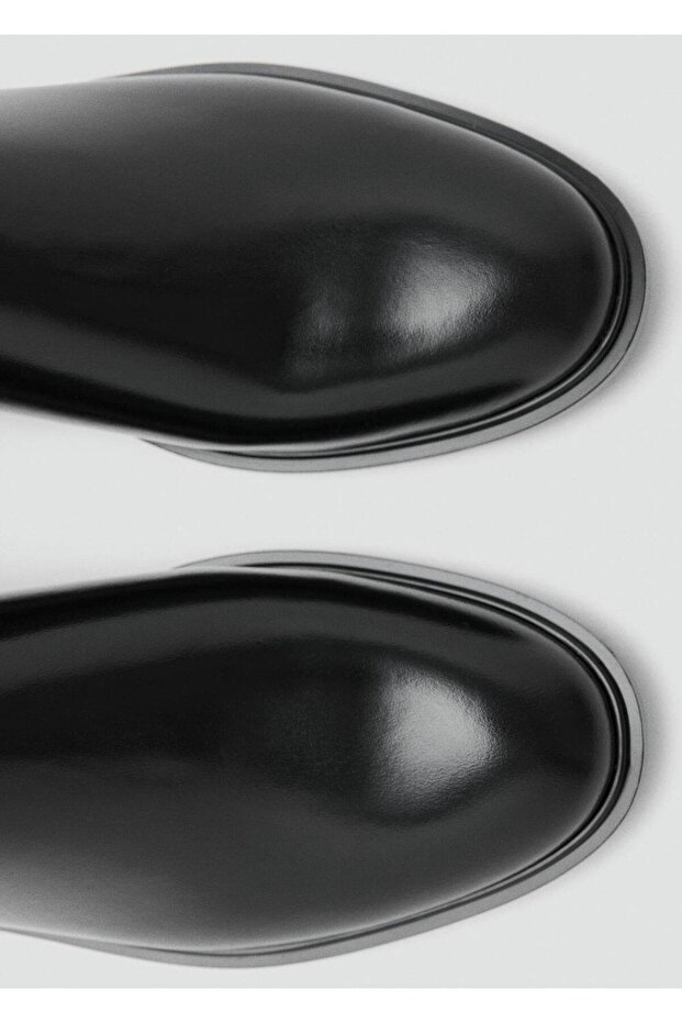 Elastik parçalı deri yarım bot - 3