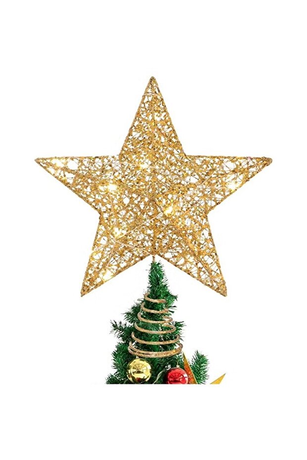 Christmas Star Tree Top Gold Standard With Led Lights 20cm