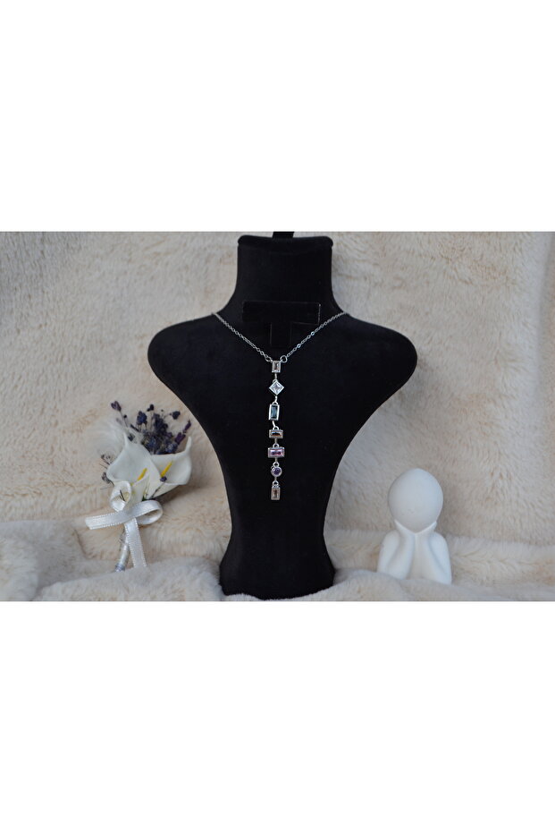 Steel Design Y Necklace