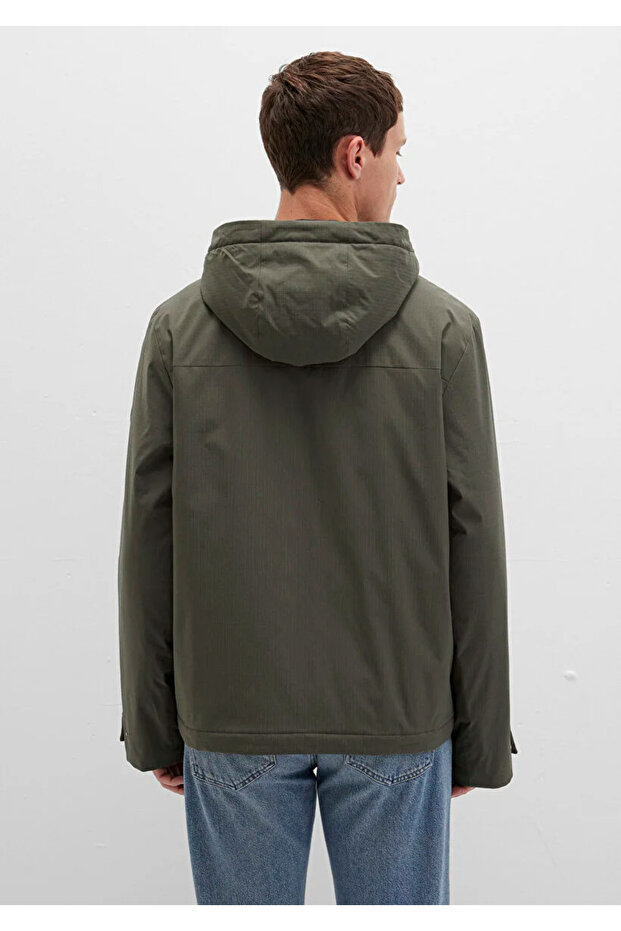 Kapüşonlu Yeşil Ceket - 2