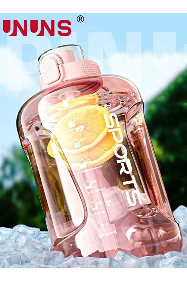 UNUNS Water Bottle With Time Marker,2.5L Water Bottle With Straw And One-Touch Cap,Reusable Water B - 1