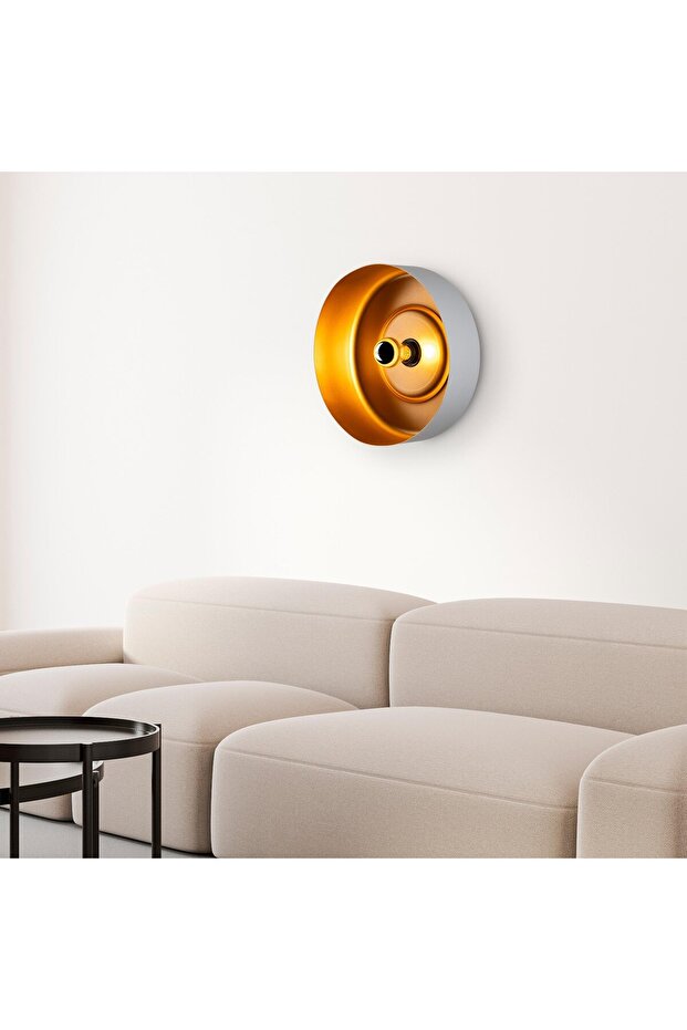Vesta Modern Metal Plated Head Single Sconce Gray, Minimalist Wall Lamp Vesta-15071