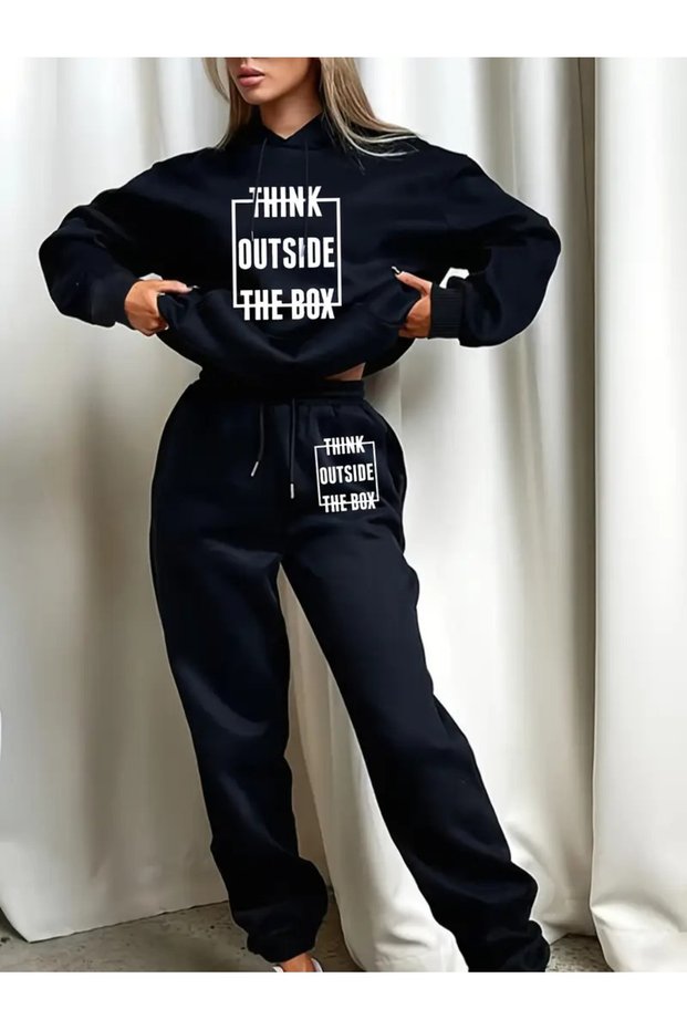 3 Thread Fleece Hoodie Set – Modern and Comfortable Street Style Look