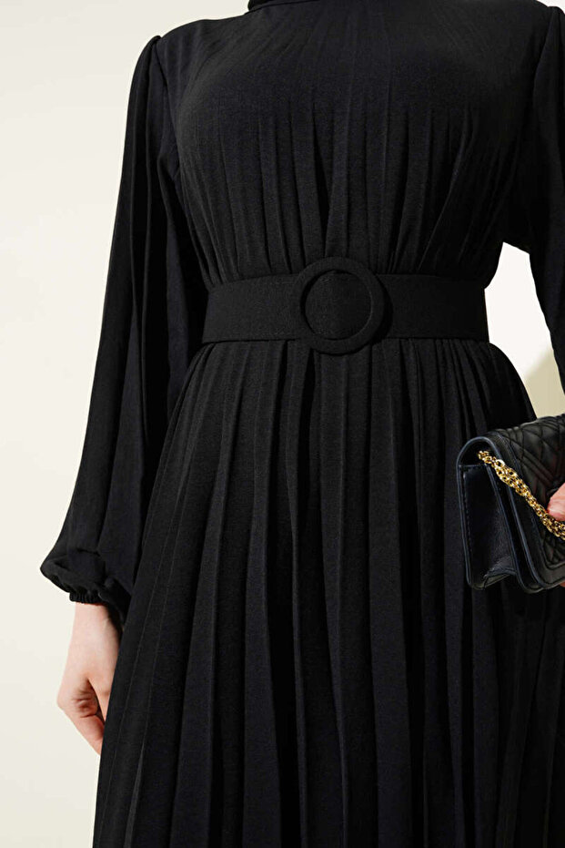 Piliseli Kemerli Ayrobin Elbise - 4