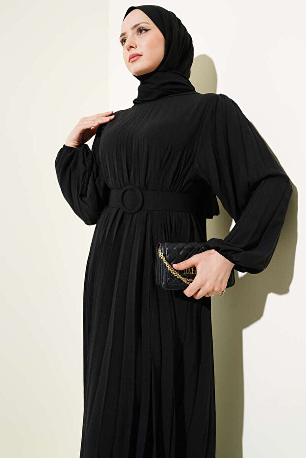 Piliseli Kemerli Ayrobin Elbise - 3