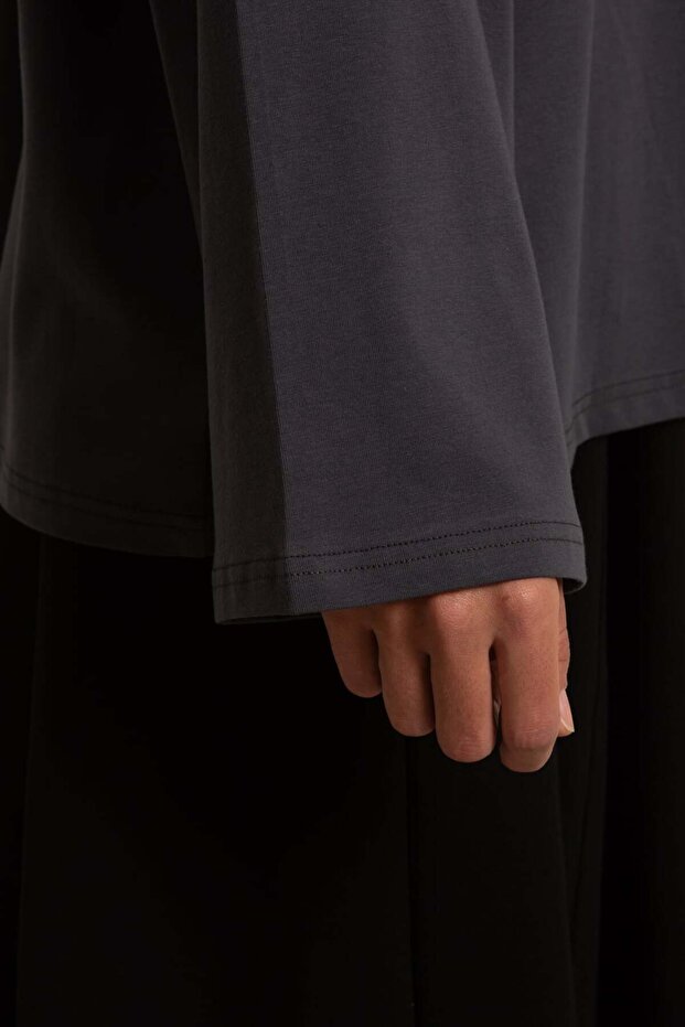 basic Tricou cu mânecă lungă - afumat - 3