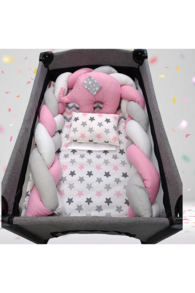 Mesh Park Crib Wooden Crib Baby Sleeping Set
