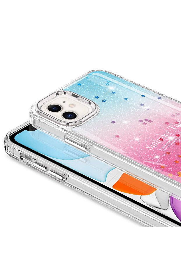 حافظة NXXA Task المتوافقة مع هاتف iPhone 11 ذات نمط فضي لامع - وردي - 5