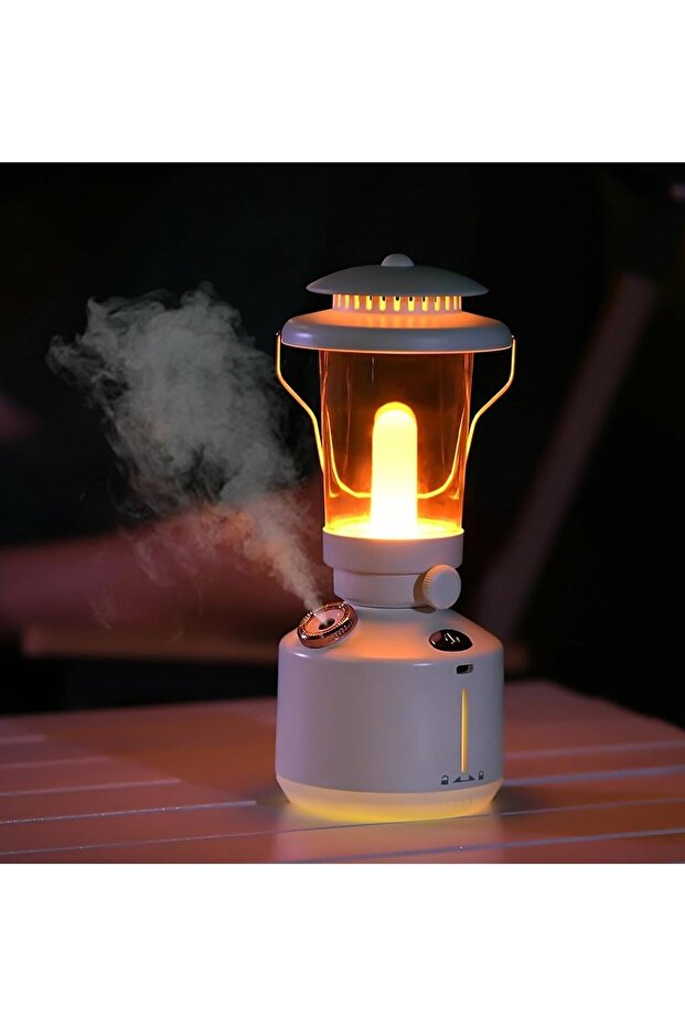 Humidifier with Lamp - 2-in-1 Vintage Lantern Aromatherapy Diffuser (USB Rechargeable)