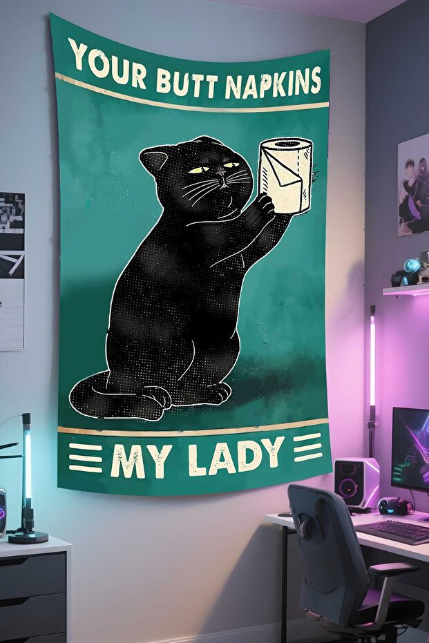 Cat Wall Hanging – Pet-Themed, High-Quality Fabric, Tapestry Wall Carpet