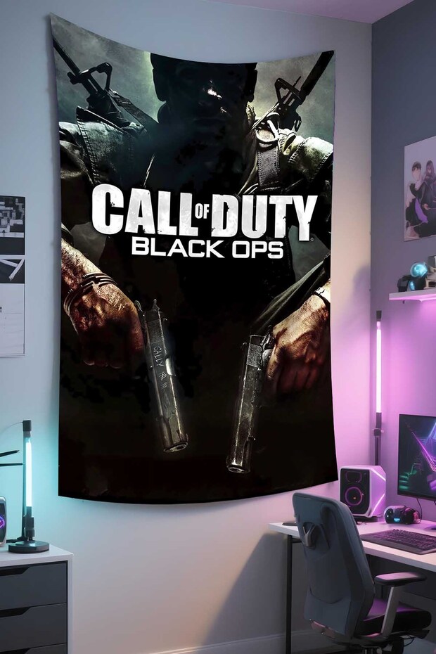 Call of Duty Printed Wall Covering – Gamer-Themed, High-Quality Fabric, Tapestry Wall Carpet