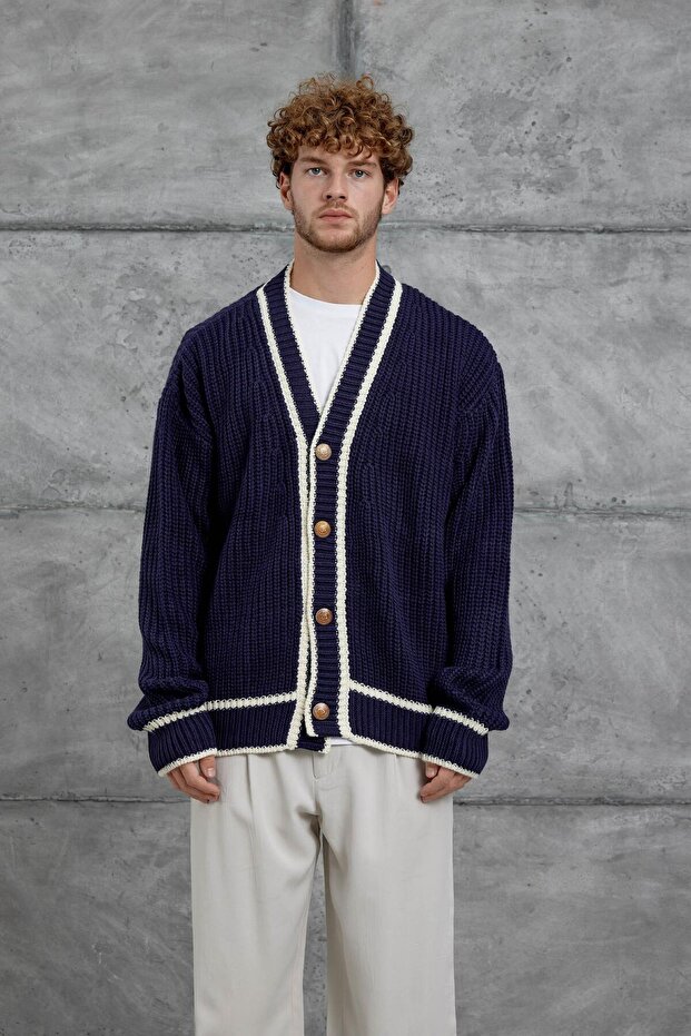 Lacivert Gst Örme Triko Hırka - 1