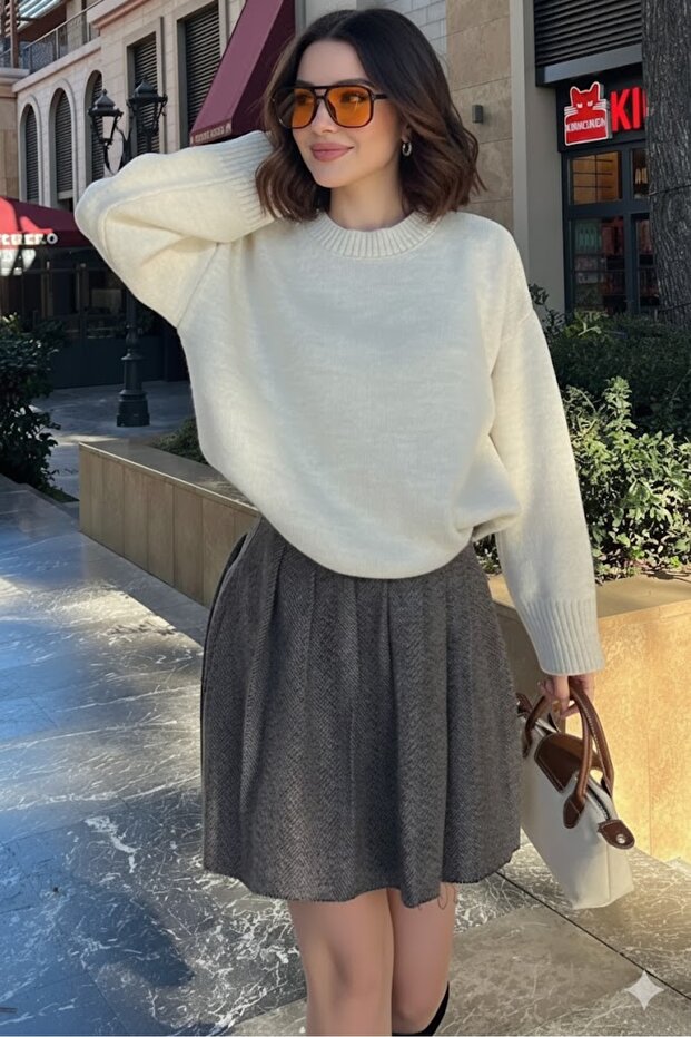 Oversized Soft Off-Shoulder Knitwear Sweater | Winter Basic Knitwear Sweatshirt