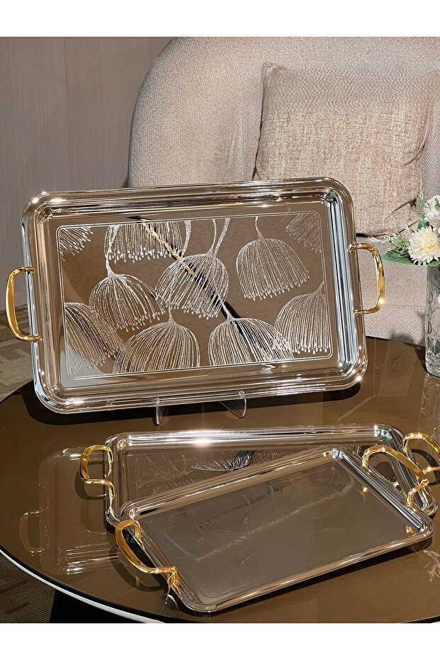 New design serving tray set, 3 pieces in 3 different sizes