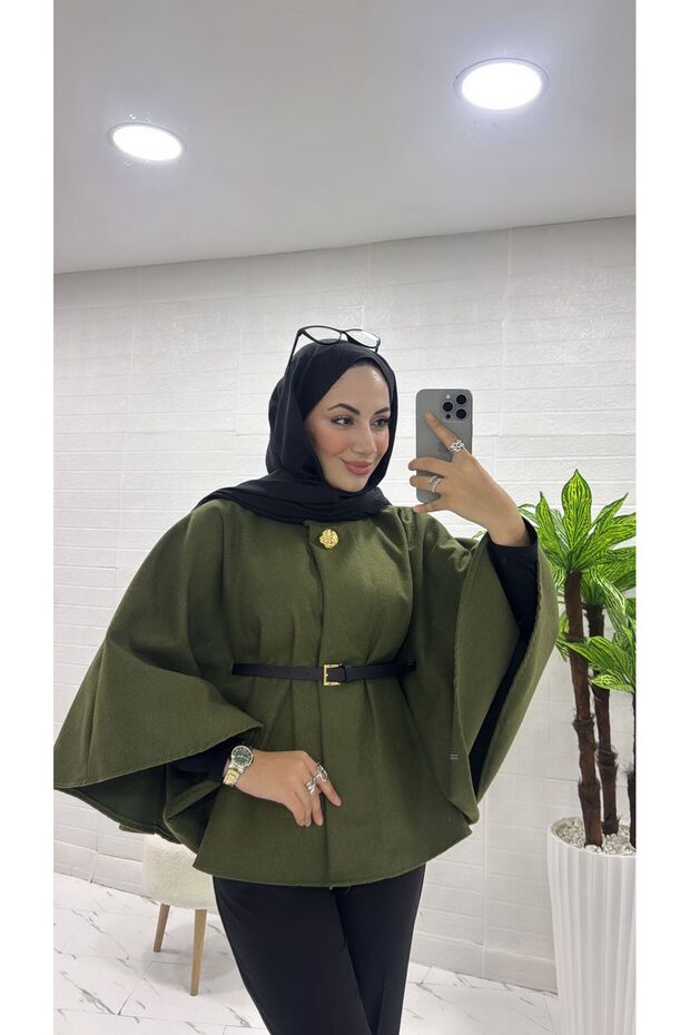 KEMERLİ KAŞE PANÇO - 1