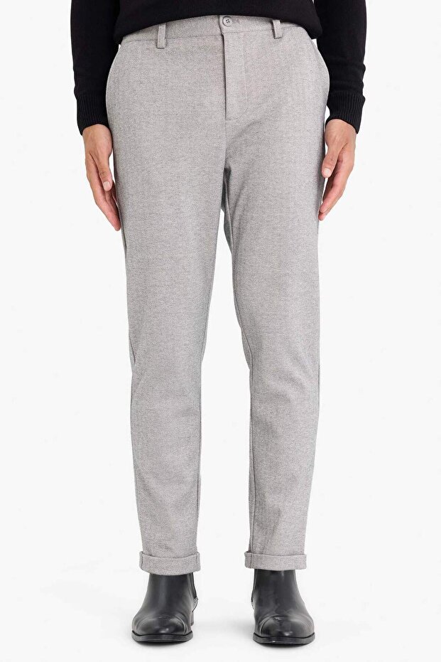 Tailored Regular Fit Düz Paça Penye Pantolon F1738AX25WN - 5