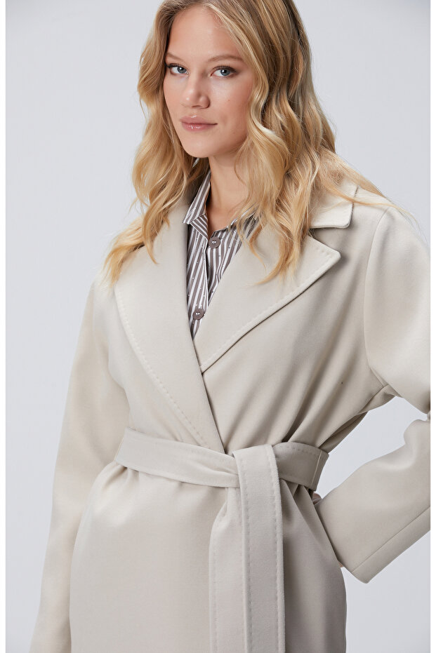 Taş Geniş Yakalı Manto - 2