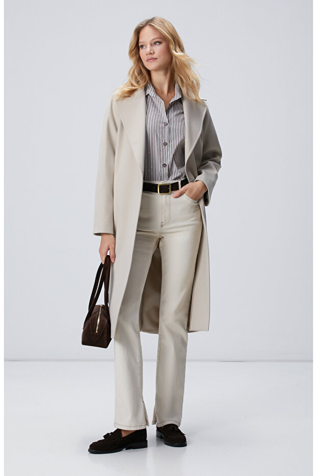 Taş Geniş Yakalı Manto - 3