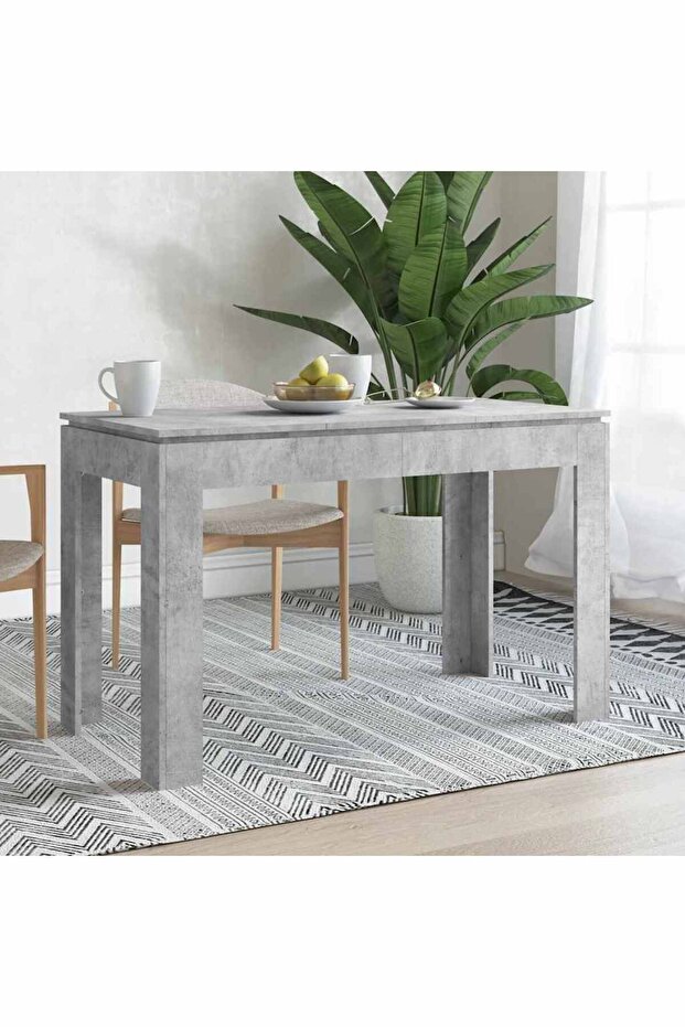Dining Table Concrete Grey 120x60x76 cm Engineered Wood