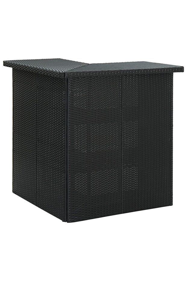 Corner Bar Table Black 100x50x105 cm Poly Rattan