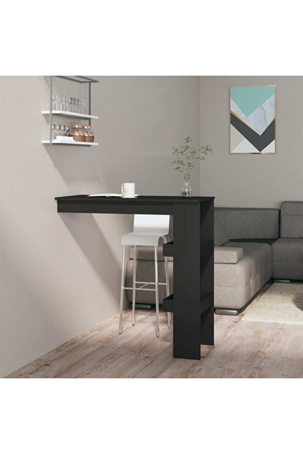Wall Bar Table Black 102x45x103.5 cm Engineered Wood